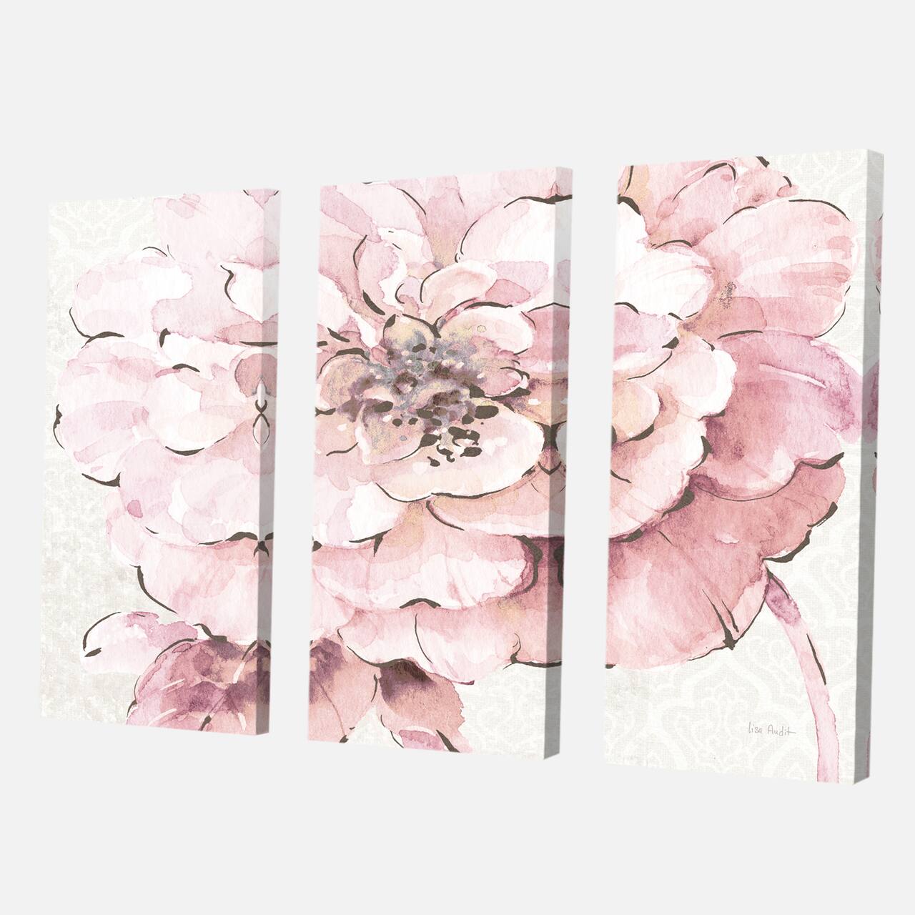 Designart - Indigold Shabby Peonies Pink - Farmhouse Gallery-wrapped Canvas